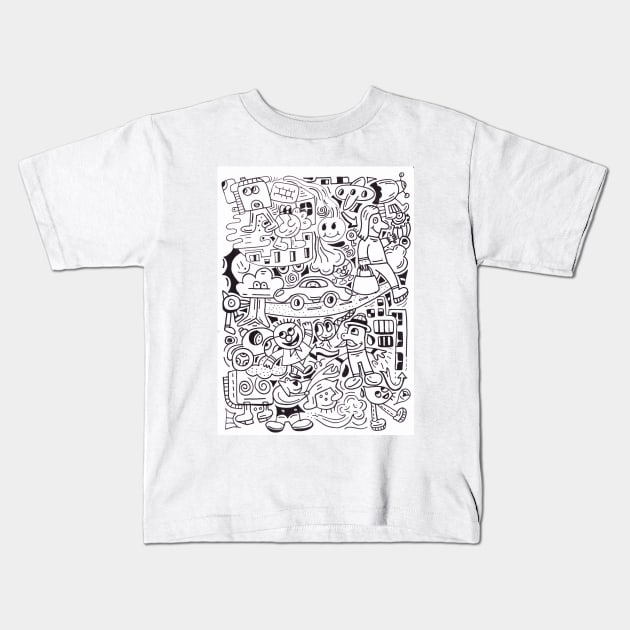 Doodle City Kids T-Shirt by RohanKowli